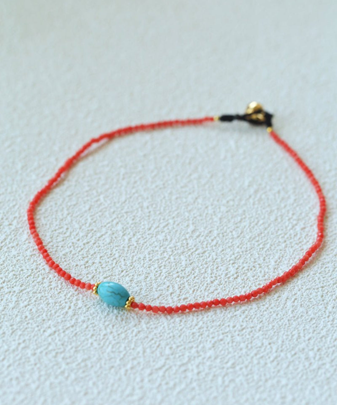 Red Gemstone Beads Turquoise Collar Necklace gembea jewelry