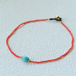 Red Gemstone Beads Turquoise Collar Necklace gembea jewelry