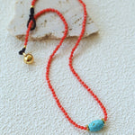Red Gemstone Beads Turquoise Collar Necklace gembea jewelry