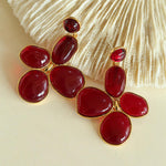 Red and Green Glazed Lilac Earrings - Gembea Jewelry