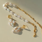 Rhombus Baroque Pearl Drop Earrings gembea jewelry