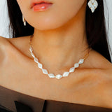 Rhombus Baroque Pearl Drop Earrings gembea jewelry