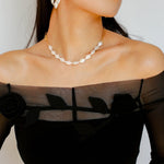 Rhombus Baroque Pearl Drop Earrings gembea jewelry