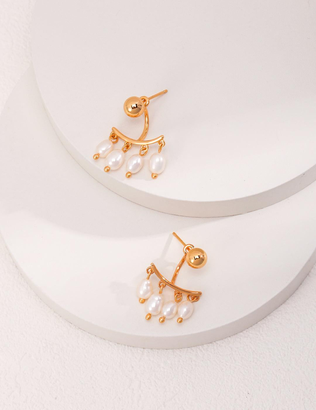 Roman Holiday Rice Pearl Earrings - Gembea Jewelry