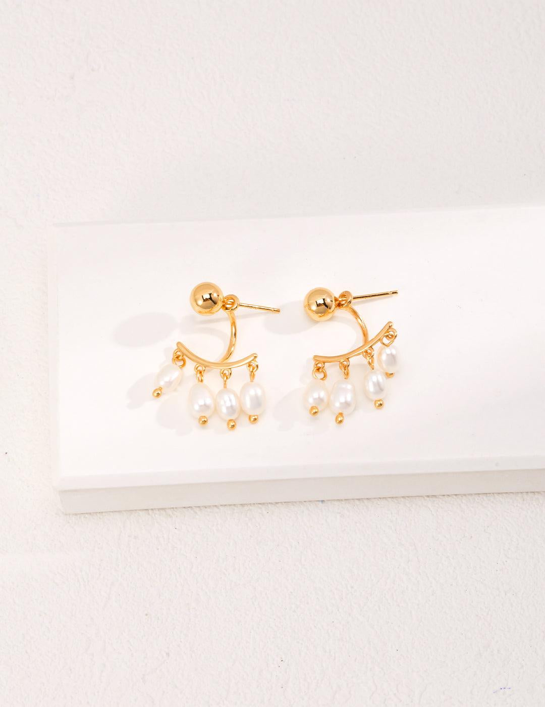 Roman Holiday Rice Pearl Earrings - Gembea Jewelry