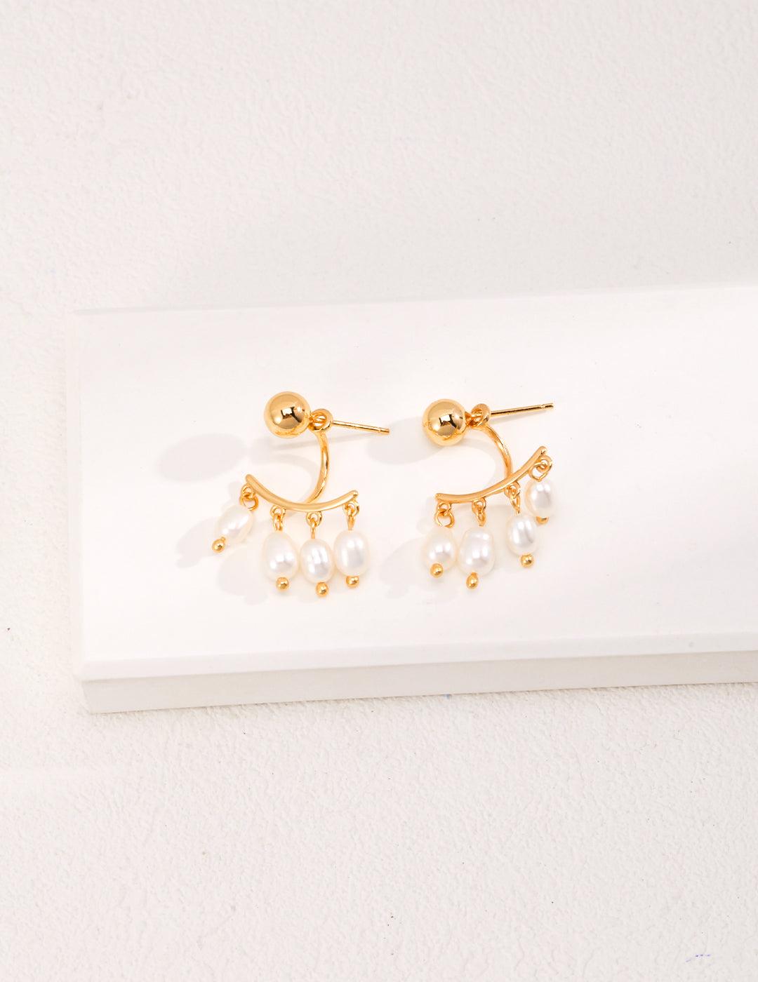 Roman Holiday Rice Pearl Earrings - Gembea Jewelry