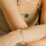 Romantic Heart-Shaped White Agate Beaded Bracelet gembea jewelry