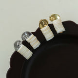 Romantic Ocean White Shell Conch Earrings gembea jewelry
