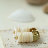 Romantic Ocean White Shell Conch Earrings gembea jewelry