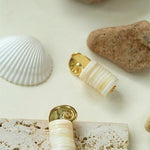 Romantic Ocean White Shell Conch Earrings gembea jewelry
