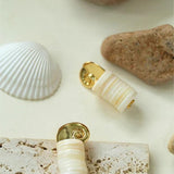 Romantic Ocean White Shell Conch Earrings gembea jewelry