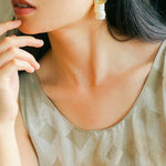 Romantic Ocean White Shell Conch Earrings gembea jewelry