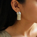 Romantic Ocean White Shell Conch Earrings gembea jewelry