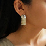 Romantic Ocean White Shell Conch Earrings gembea jewelry