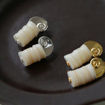 Romantic Ocean White Shell Conch Earrings gembea jewelry