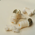 Romantic Ocean White Shell Conch Earrings gembea jewelry