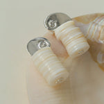 Romantic Ocean White Shell Conch Earrings gembea jewelry
