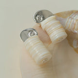 Romantic Ocean White Shell Conch Earrings gembea jewelry