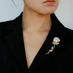 Rose Flower Baroque Pearl Brooch gembea jewelry