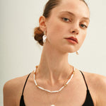 Round Baroque Pendant Chain Pearl Necklace - Gembea Jewelry