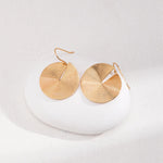 Round 18K Gold Vintage Gold Fan Earrings - Gembea Jewelry