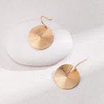 Round 18K Gold Vintage Gold Fan Earrings - Gembea Jewelry