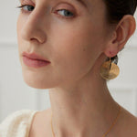 Round 18K Gold Vintage Gold Fan Earrings - Gembea Jewelry