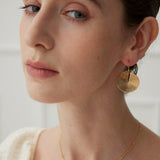 Round 18K Gold Vintage Gold Fan Earrings - Gembea Jewelry