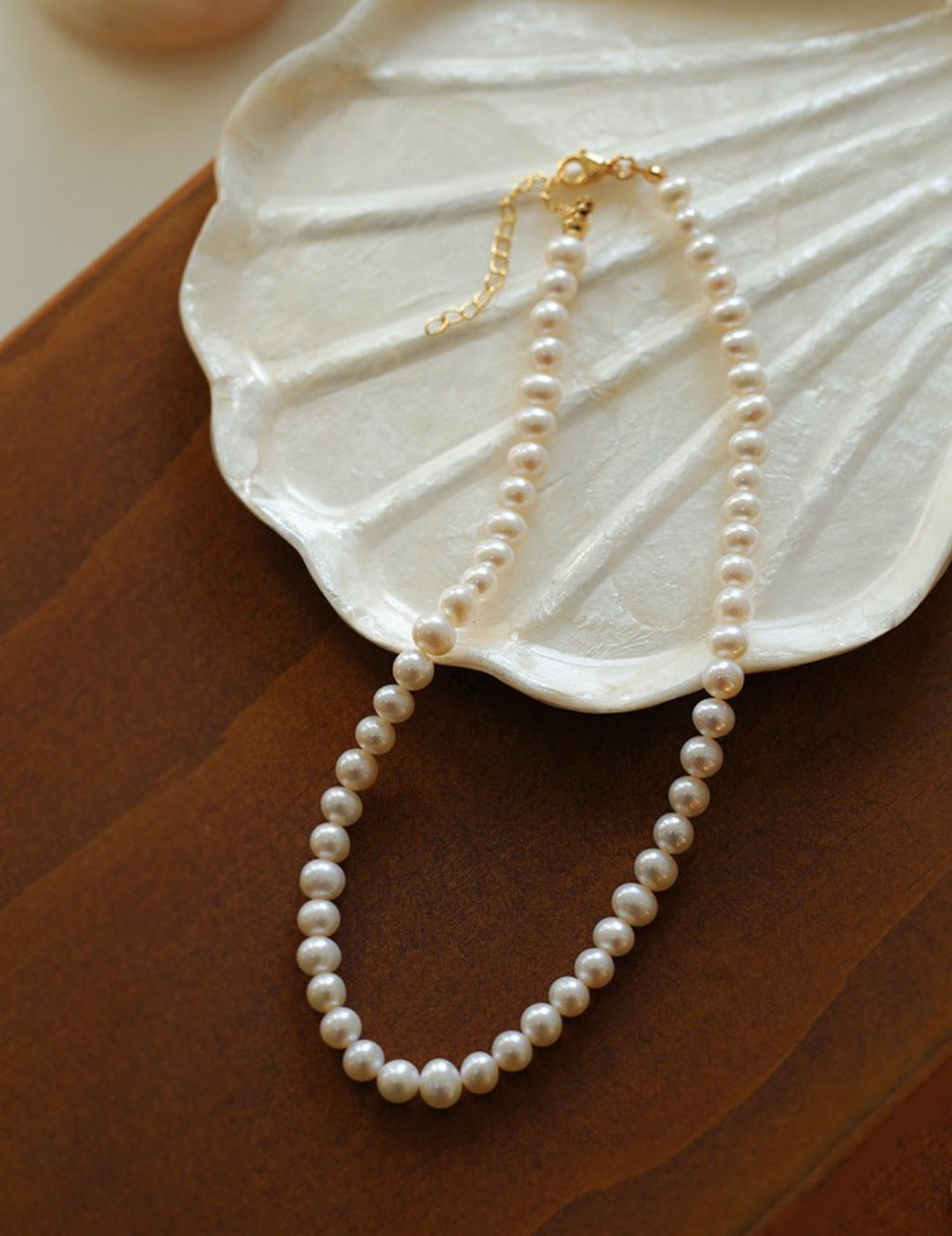 Round Freshwater Pearl Strand Choker Necklace gembea jewelry