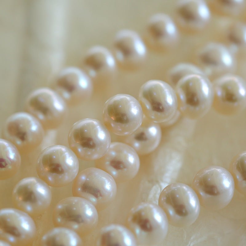 Round Freshwater Pearl Strand Choker Necklace gembea jewelry