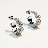 S925 Silver Little Daisy Hoop Earrings gembea jewelry