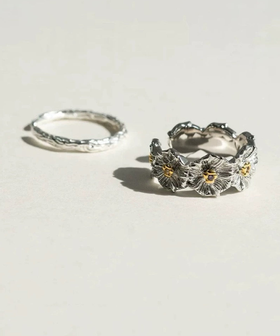 S925 Silver Little Daisy Open Set Ring gembea jewelry