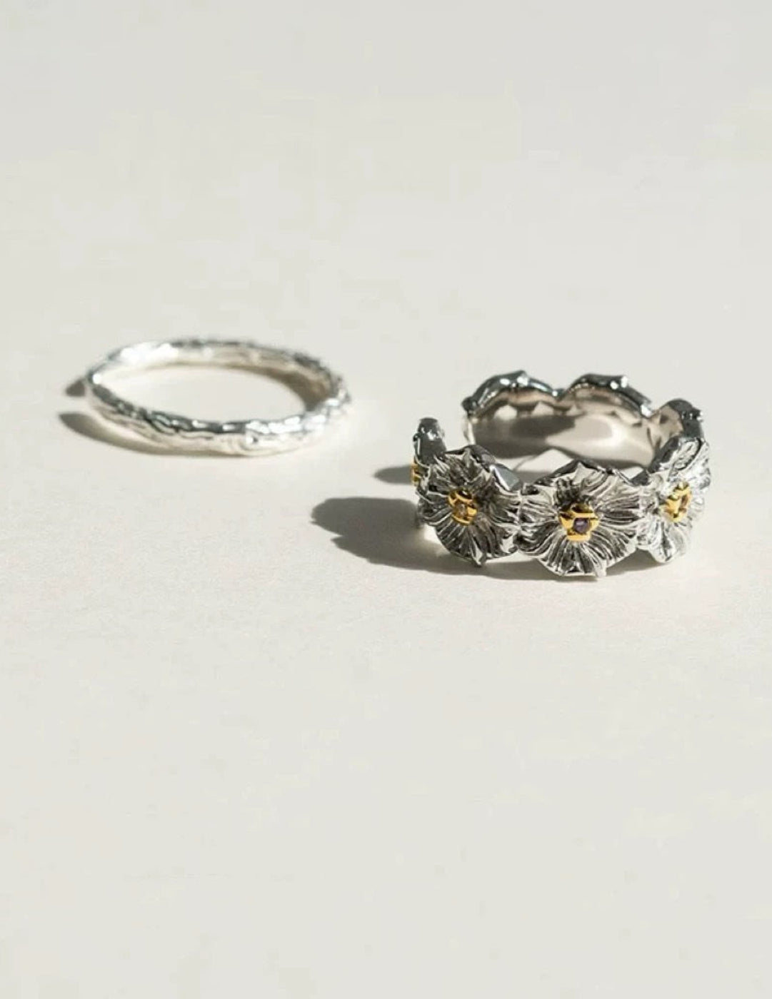 S925 Silver Little Daisy Open Set Ring gembea jewelry