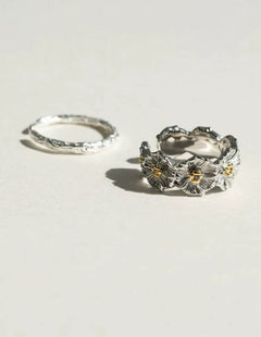 S925 Silver Little Daisy Open Set Ring gembea jewelry