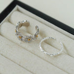 S925 Silver Little Daisy Open Set Ring - Gembea Jewelry