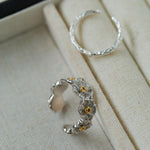S925 Silver Little Daisy Open Set Ring - Gembea Jewelry