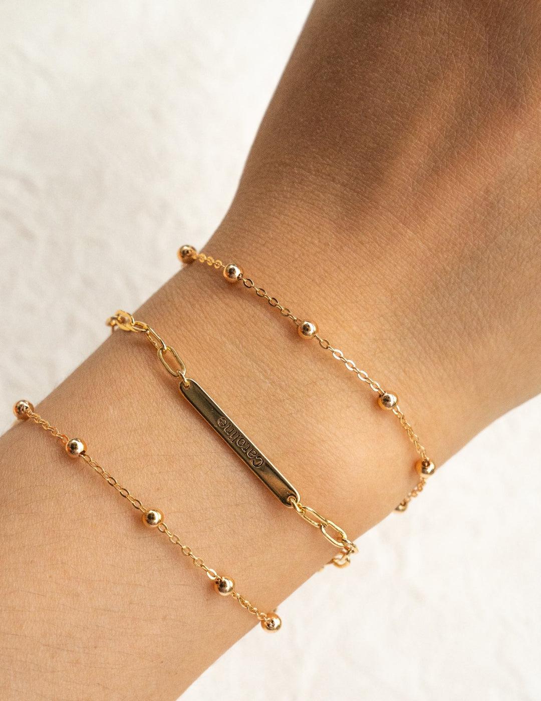18K Gold S925 Sterling Silver Custom Name Bracelets - Gembea Jewelry