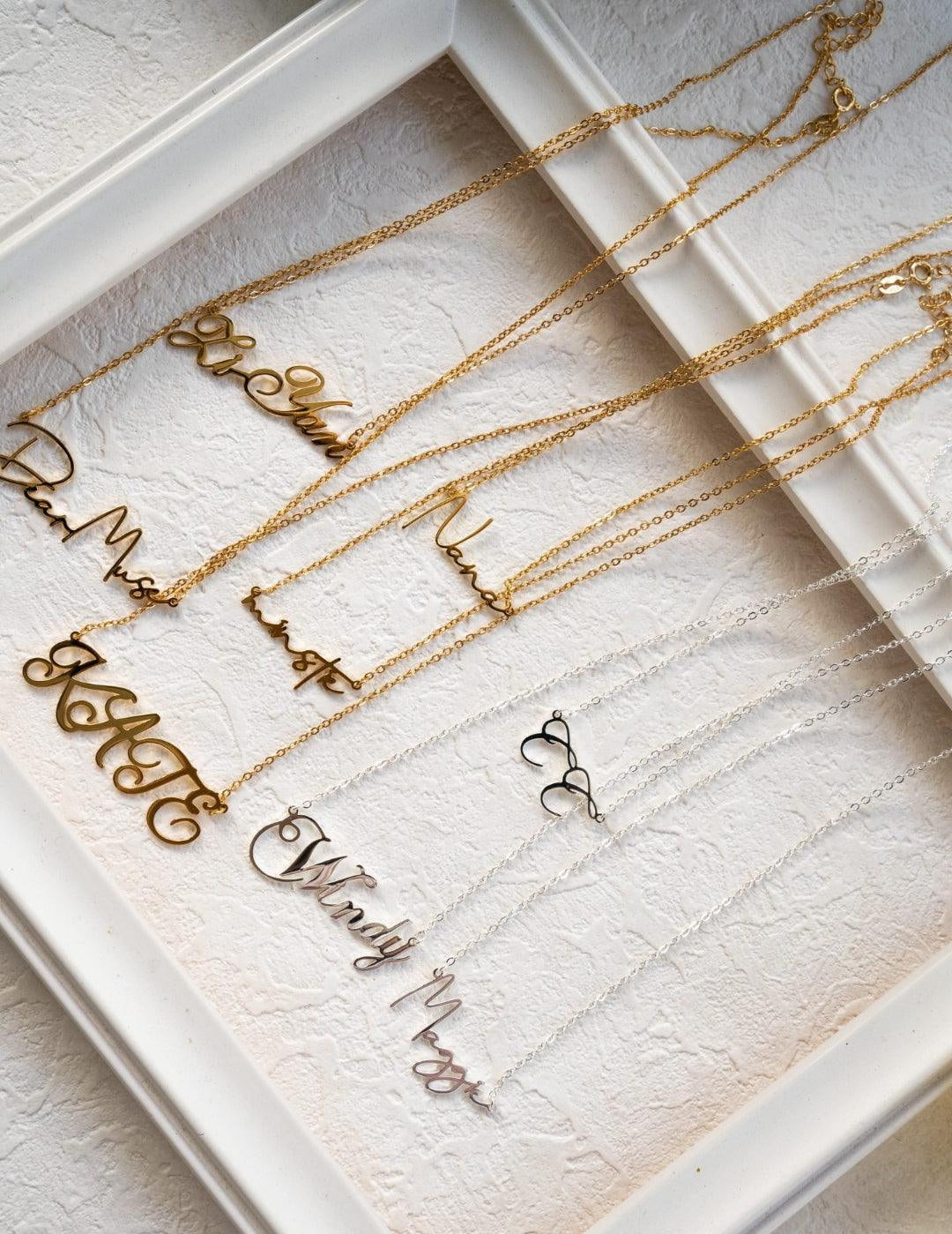 18K Gold S925 Sterling Silver Custom Name Necklaces - Gembea Jewelry