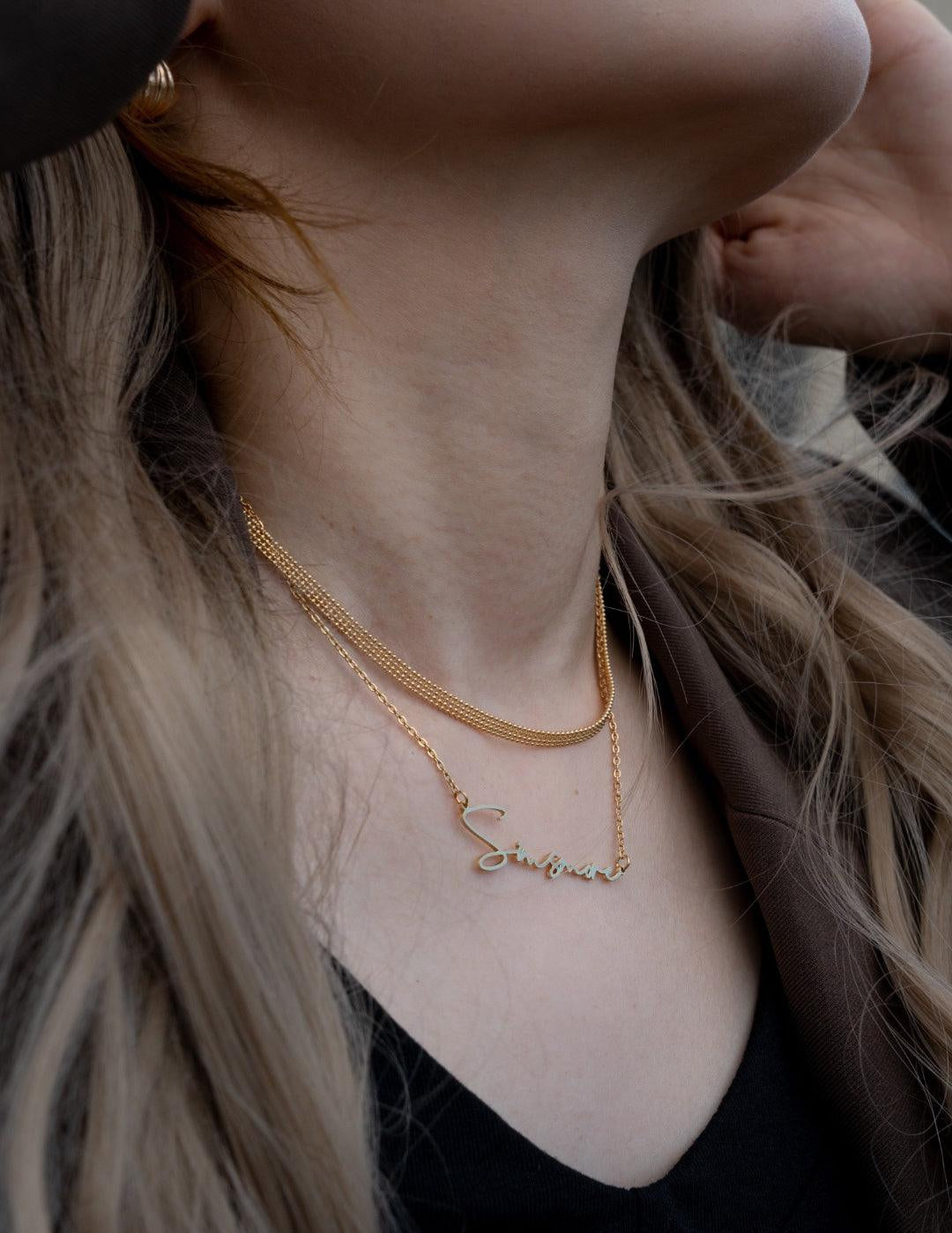 18K Gold S925 Sterling Silver Custom Name Necklaces - Gembea Jewelry