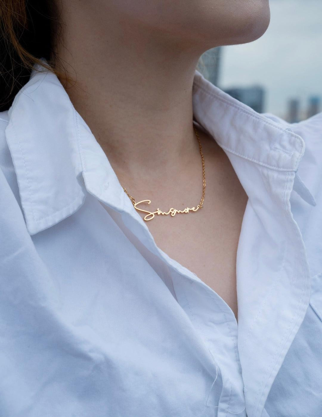 18K Gold S925 Sterling Silver Custom Name Necklaces - Gembea Jewelry