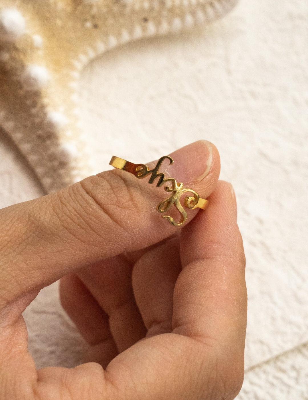 18K Gold S925 Sterling Silver Custom Name Rings - Gembea Jewelry