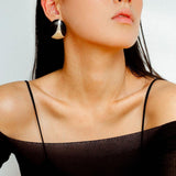 Sandalwood and Metal Brushed Stud Earrings - Gembea Jewelry