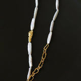 Sculpted Strand Baroque Pearl Necklace-Gold gembea jewelry