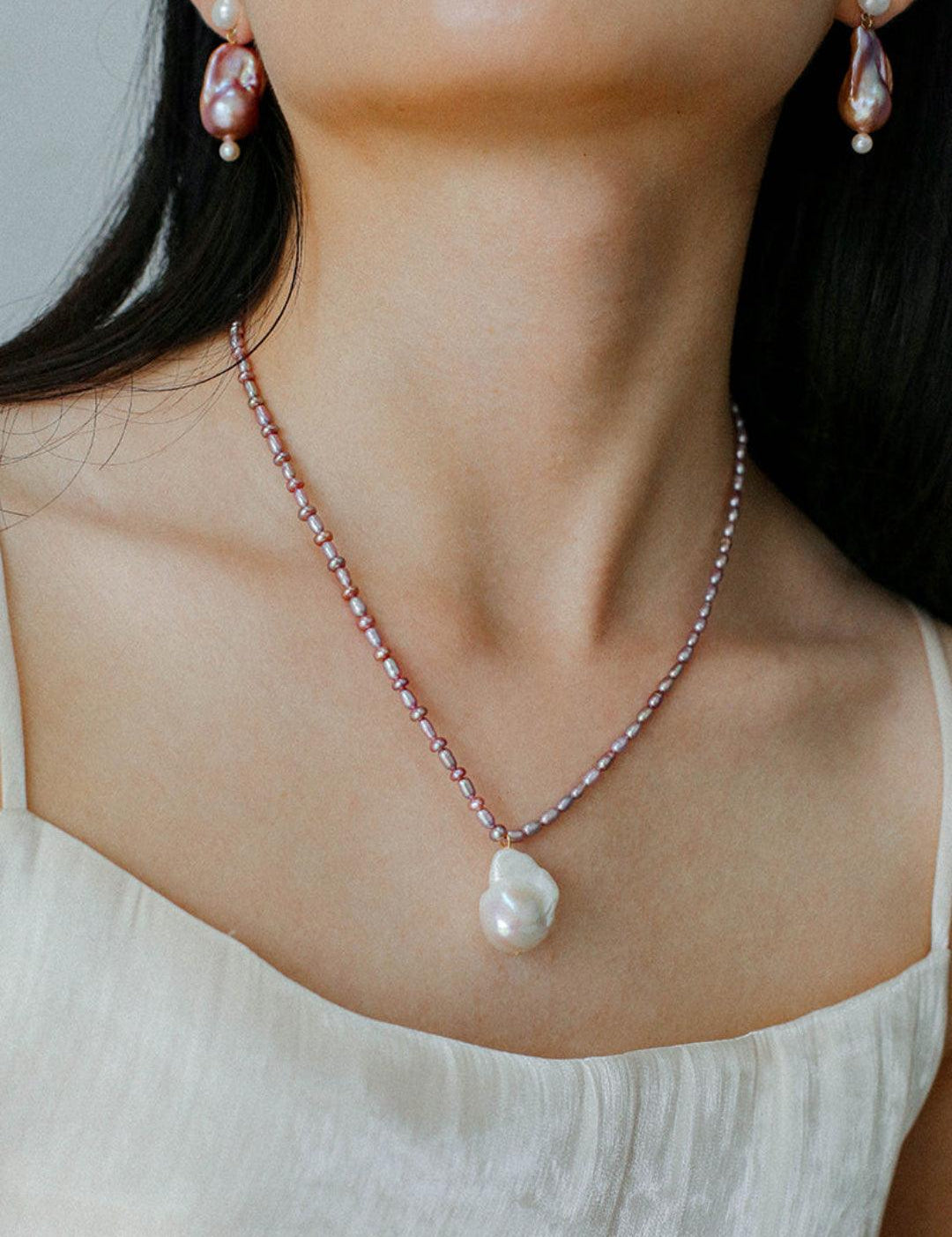 Sea's Embrace Series Baroque Pearl Beaded Necklace - Gembea Jewelry