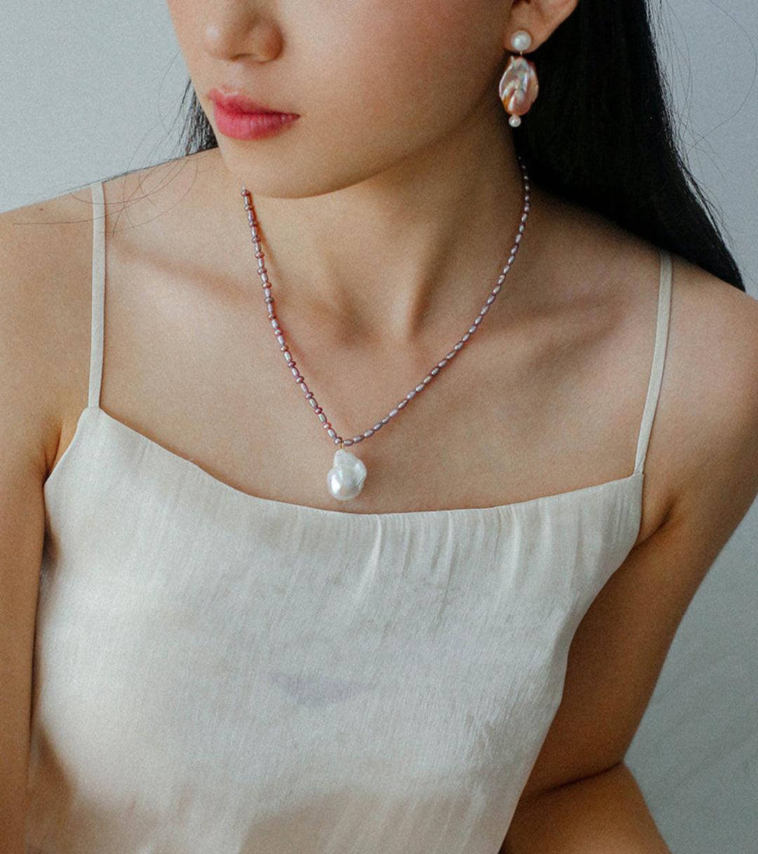 Sea's Embrace Series Baroque Pearl Beaded Necklace - Gembea Jewelry