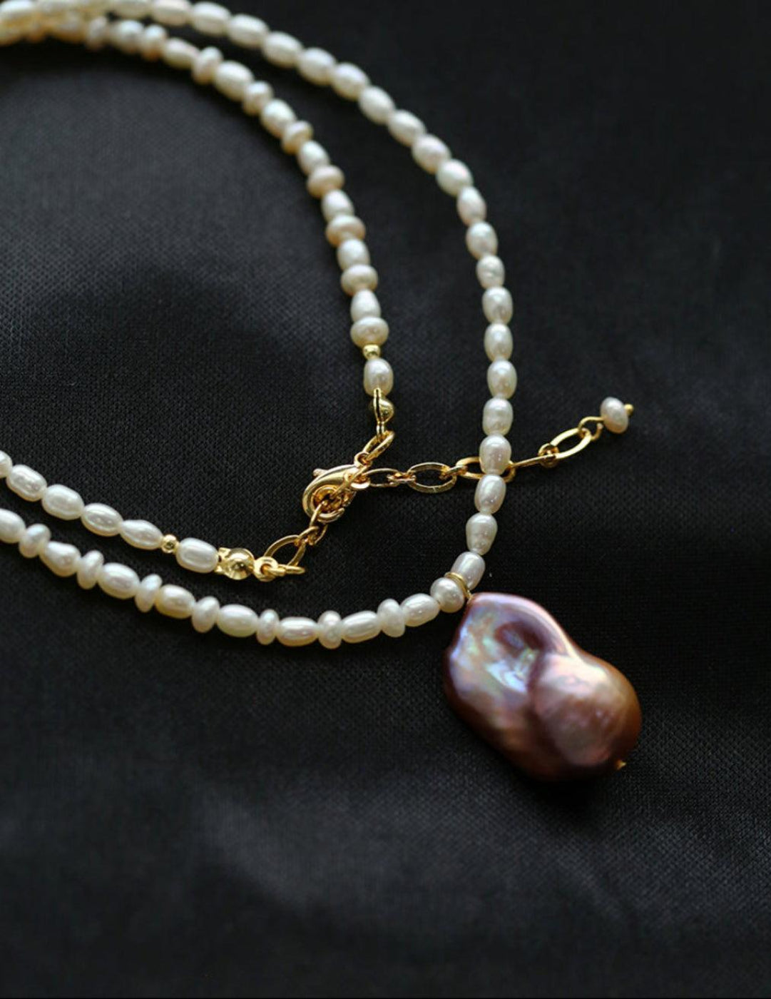Sea's Embrace Series Baroque Pearl Pendant Necklace - Gembea Jewelry