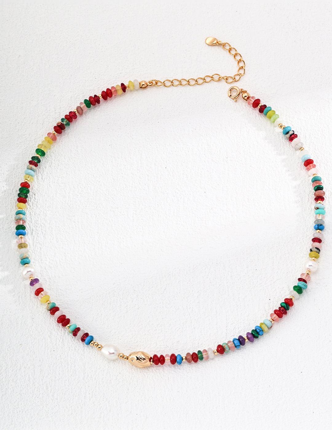 Sea's Embrace Series Colored Stone Beaded Necklace - Gembea Jewelry