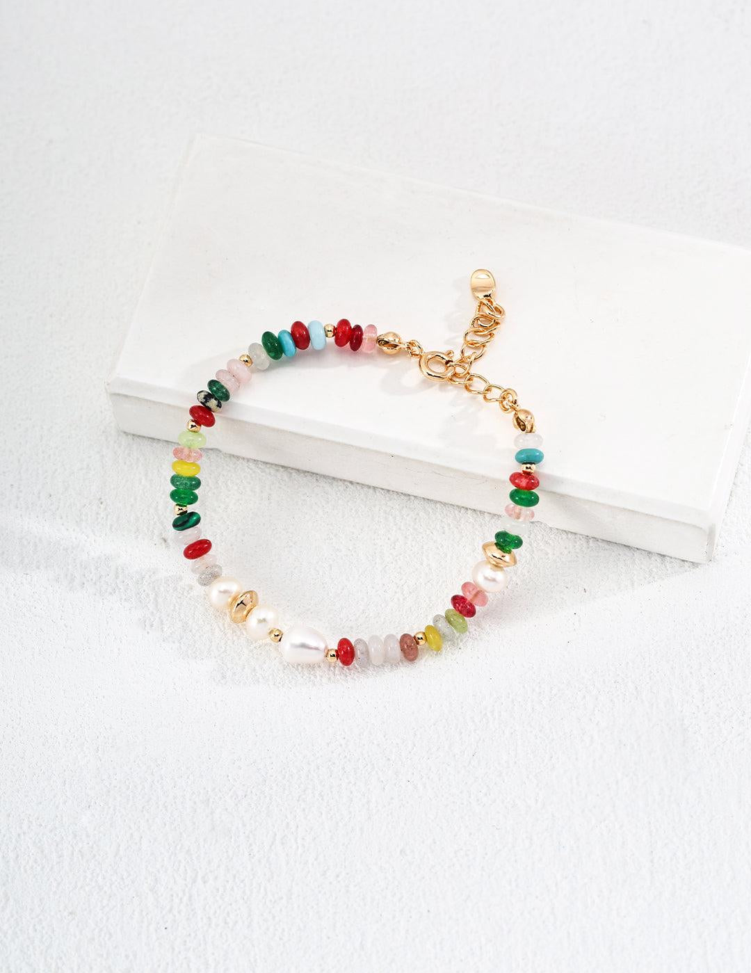 Sea's Embrace Series Colored Stone Pearl Bracelet - Gembea Jewelry