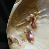 Sea's Embrace Series Colorful Baroque Pearl Earrings - Gembea Jewelry
