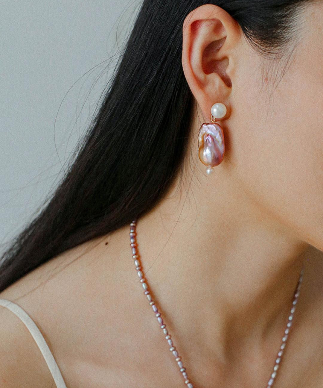 Sea's Embrace Series Colorful Baroque Pearl Earrings - Gembea Jewelry